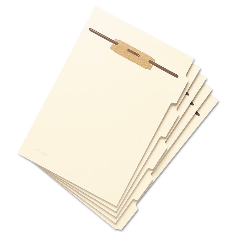 Smead Folder Divider with Fastener, Side 1/5-Cut Tab, Letter Size, Manila, 50 per Pack (35605) - Image 1